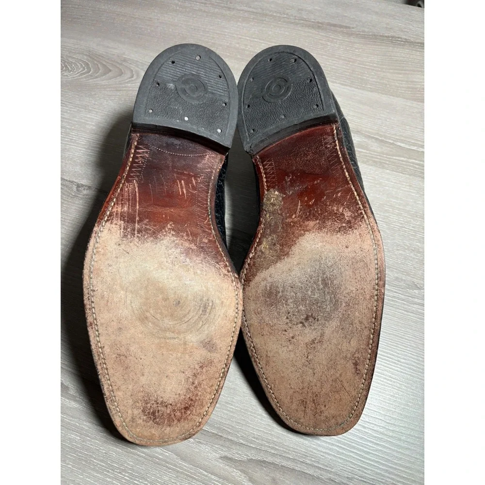 Stuart McGuire 9 /12-10/1/2 Pebble Grain Leather Loafers Moc Toe Dress Shoes